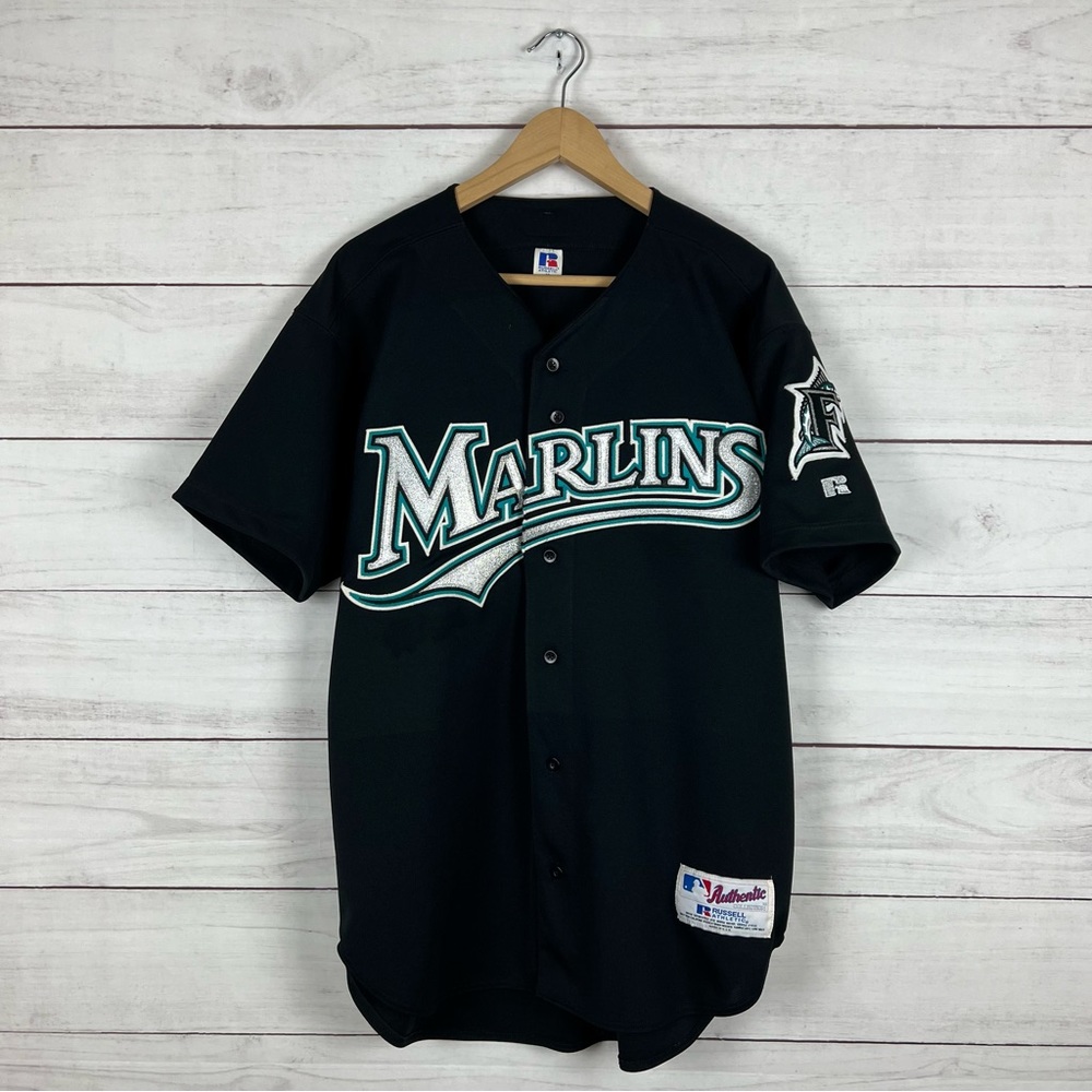 Vintage 1990s RARE Florida Marlins MLB Russell Athletic Jersey Size 40